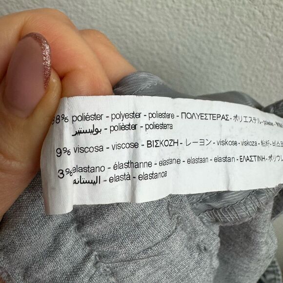 $5/$25 Zara High Waisted Tapered Trouser Cuffed Relaxed Slouchy Size Medium Gray - Picture 6 of 6